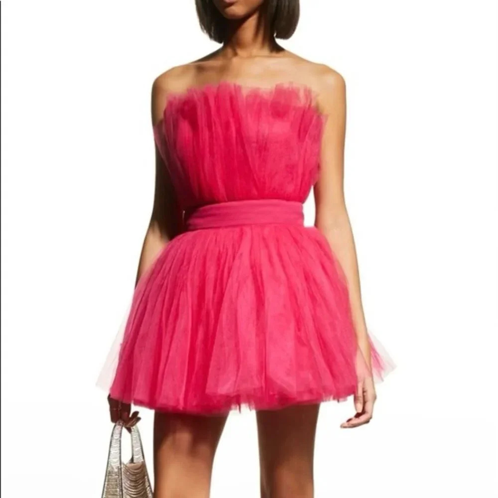 NWT Bronx and Banco Anna Strapless Tulle Mini Dress Size Large